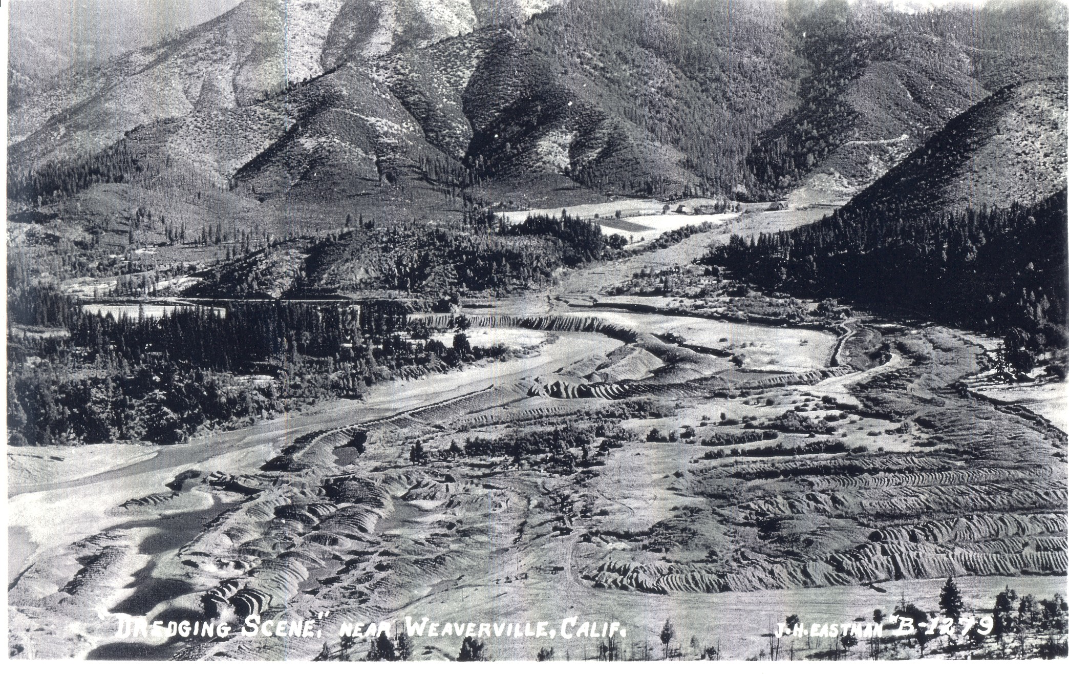 Small –scale placer mining, like panning and sluicing, was mostly replaced by more efficient hydraulic and dredger mining by the early 1900s and continued through the 1950s.